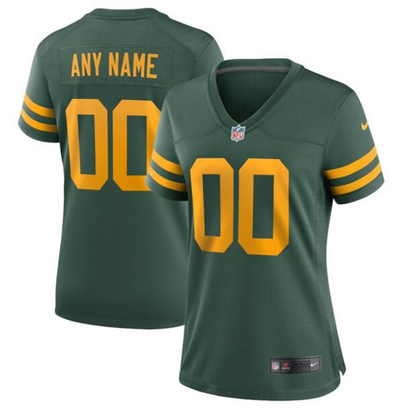 Women's Green Bay Packers ACTIVE PLAYER Custom Green Stitched Football Jersey(Run Small)